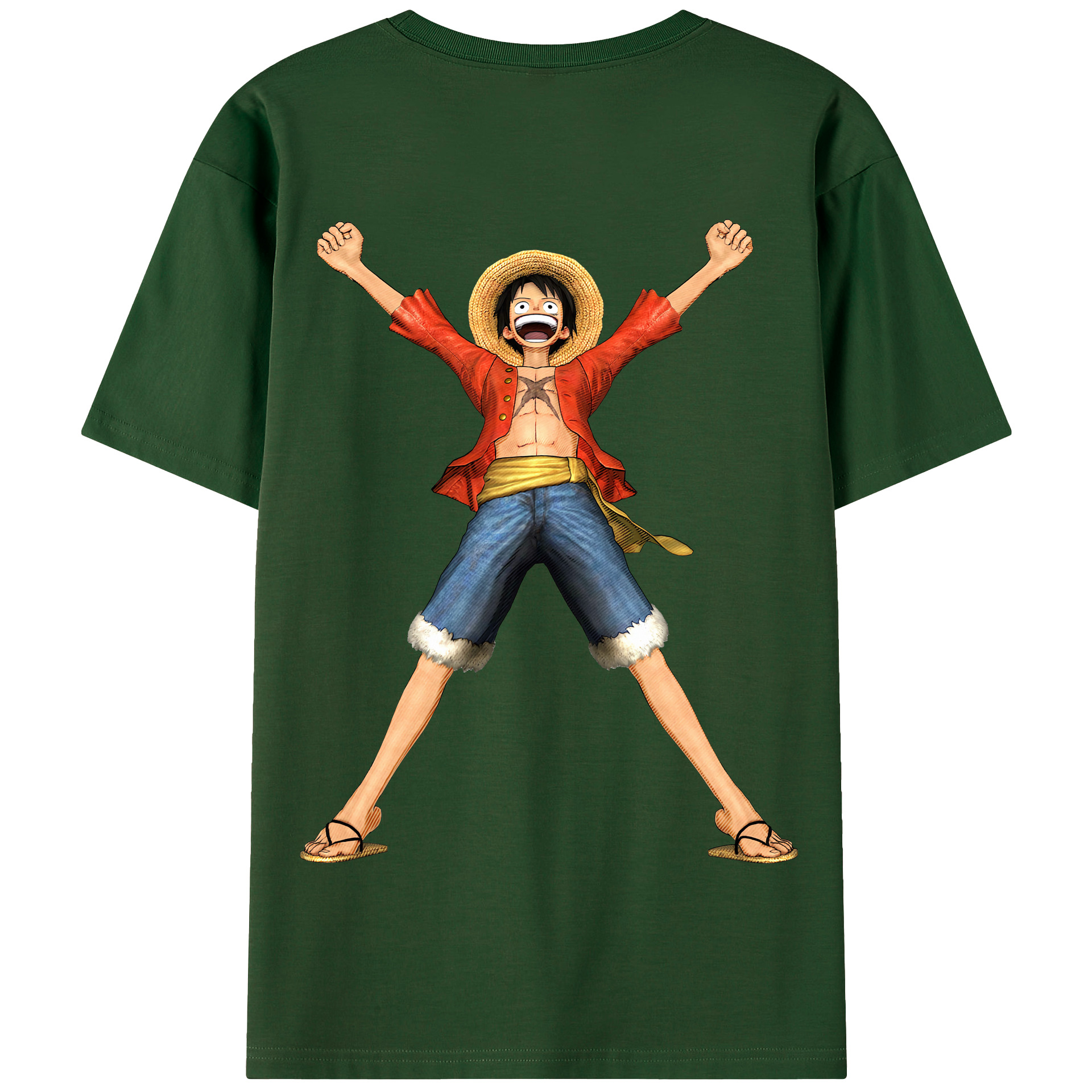 ワンピース モンキー・D・ルフィ ONE PIECE Monkey D. Luffy 綿100％半袖Tシャツ（背面プリント）